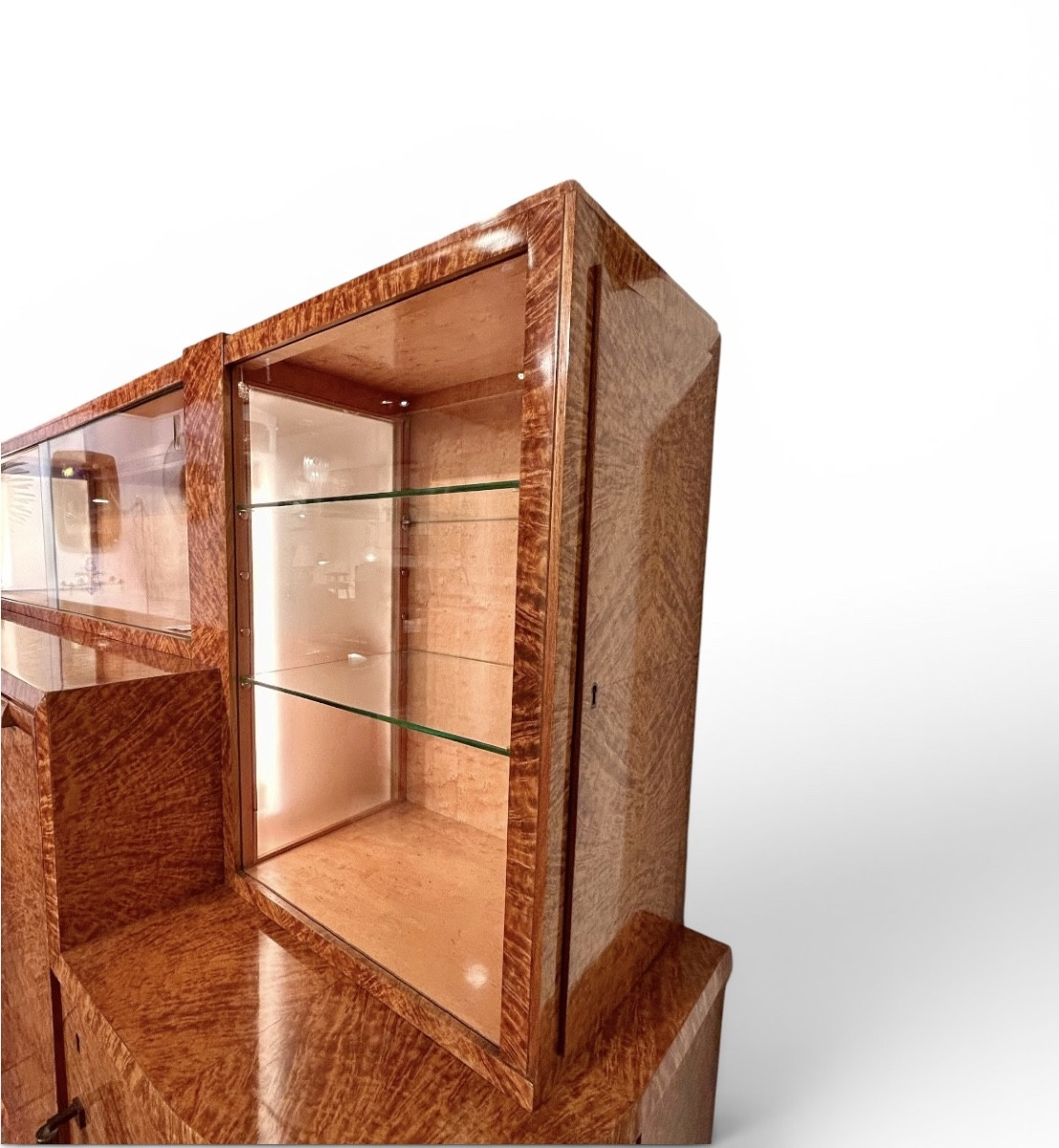 Dressoir vitrine Art Deco moderniste, France circa 1925-photo-2